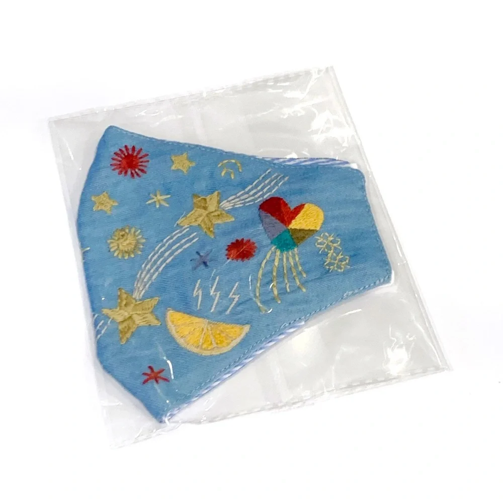 Johnny Was Lemon & Cherry Embroidered Mask Face Cover NWT